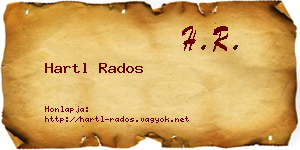 Hartl Rados névjegykártya